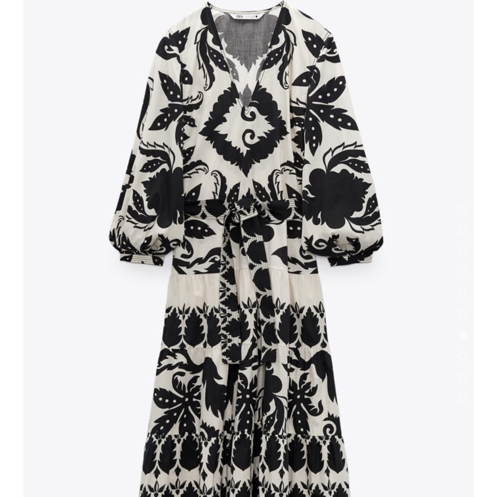 ZARA Long Sleeve Midi Dress XL